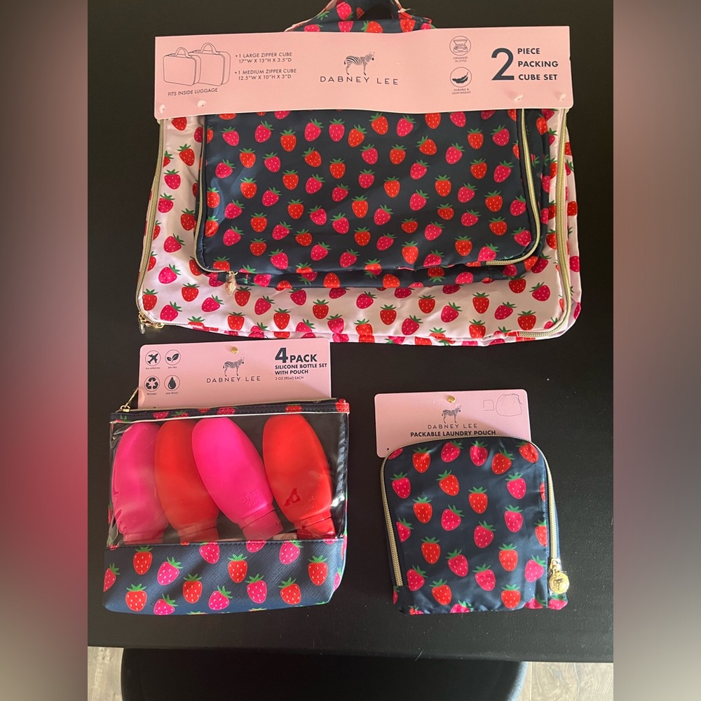 Dabney Lee Strawberry Print Travel essentials bundle